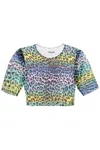 Ganni Multicolor Leopard Long Sleeve T-shirt In Multicolour