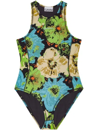 GANNI MULTICOLOR PRINTED BODYSUIT