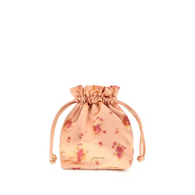 Ganni Multicolor Recycled Polyamide Wallet In Orange