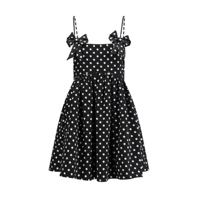 Ganni Multicolor Recycled Polyester Casual Dress In Black