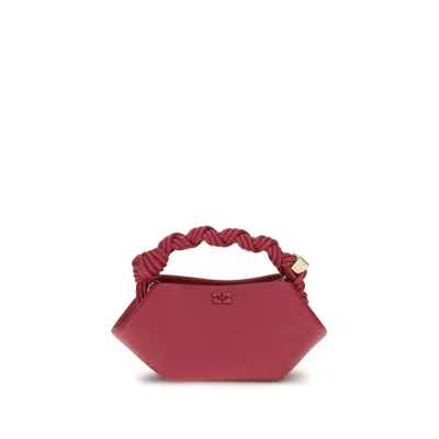 Ganni Multicolor Recycled Polyester Shoulder Bag In Pink