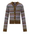 Ganni Wool Striped Cardigan In Multi