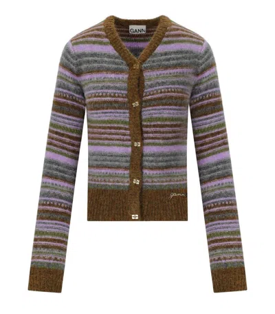 Ganni Multicolor Striped Cardigan