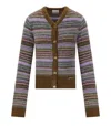 Ganni Embroidered Stretch Alpaca Blend Cardigan In Multi