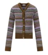 Ganni Soft Striped Cardigan With Fluffy