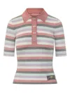 Ganni Womens Multicolour Sparkle-rib Short-sleeve Knitted Polo Shirt In Multicolour