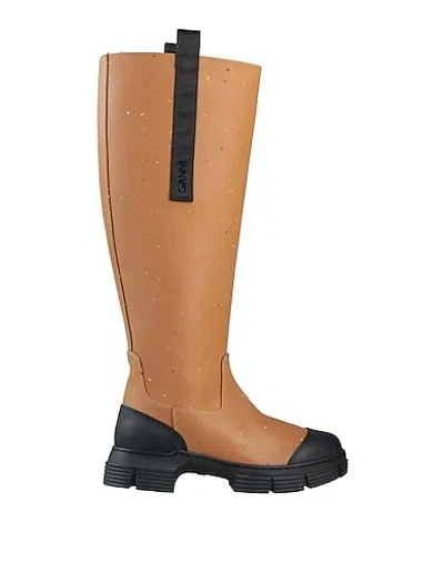 Ganni Multicolored Rain Boots In Brown