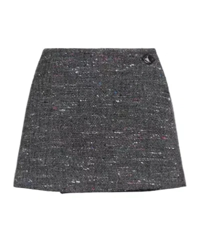 Ganni Multicolored Tweed Skirt In Gray