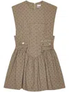 Ganni Flock Check Suiting Corset Mini Dress In Brown