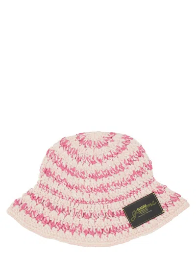 Ganni Multicolour Organic Cotton Hats In Pink