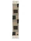 Ganni Wool And Cotton Plaid Scarf In Multi