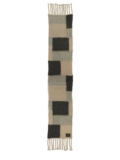 GANNI GANNI MULTICOLOUR WOOL SCARF