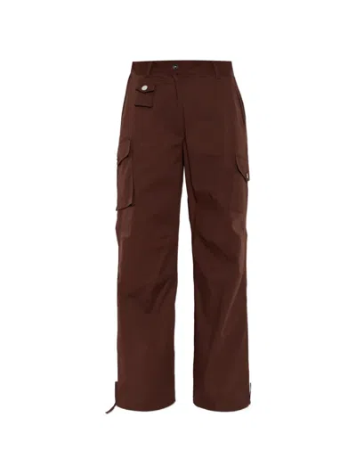 Ganni Multi-pocket Cargo Pants In Brown
