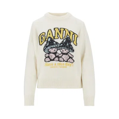 GANNI 'MUSHROOM TEDDY' WOOL-BLEND SWEATER