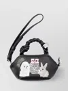 Ganni Nano Charms Mini Bag With Braided Handle In Black