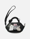 Ganni Nano Charms Mini Bag With Braided Handle In Black