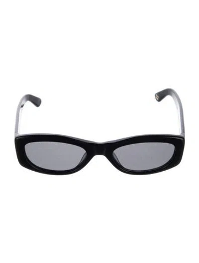 Pre-owned Ganni Narrow Tinted Sunglasses In Black