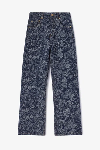 Ganni Navy Betzy Cropped Jeans In Blue