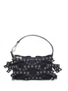 Ganni Navy Blue Bow Detailing Shoulder Bag In Navy Blue