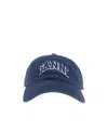 Ganni Canvas Cap In Blue