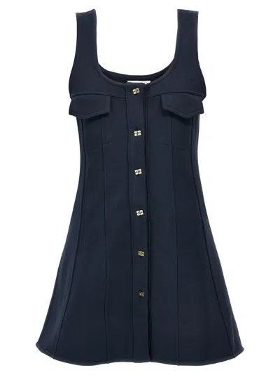 GANNI NAVY BLUE MINI DRESS