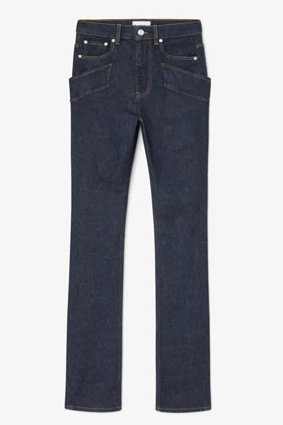 Ganni Navy Slim Skinny Jeans In Blue