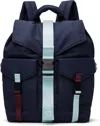 Ganni Navy Tech Backpack In 268 Peacoat