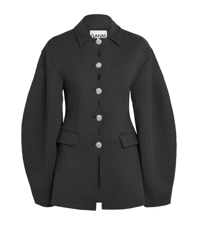 GANNI NEOPRENE OVERSIZED BLAZER