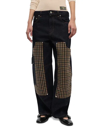 Ganni Neppy Carpenter Jeans In Dark Blue Stone