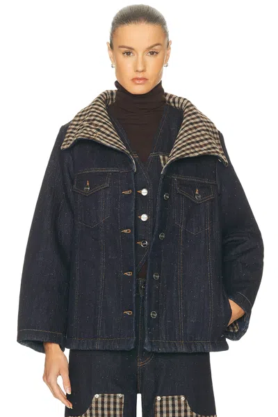 Ganni Neppy Denim Bonded Jacket In Multi