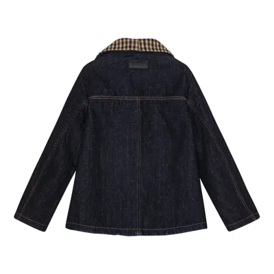 Ganni Neppy Denim Bonded Jacket In Blue