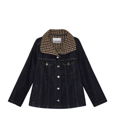 Ganni Neppy Denim Jacket In Blue