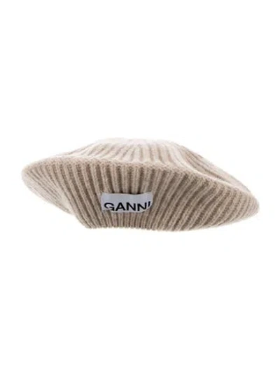 Pre-owned Ganni Neutral Wool Beret  W/tags