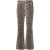 Ganni Jeans Brown In Animal Print