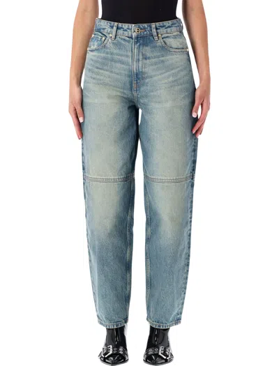 Ganni Stary Jeans In Tint Rigid Denim In Blue