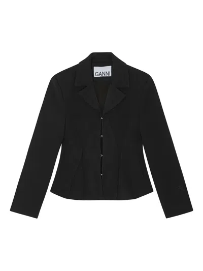 GANNI NOTCHED-LAPELS BLAZER