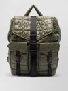 Ganni Nylon Backpack Quilt Pattern Top Handle In Green