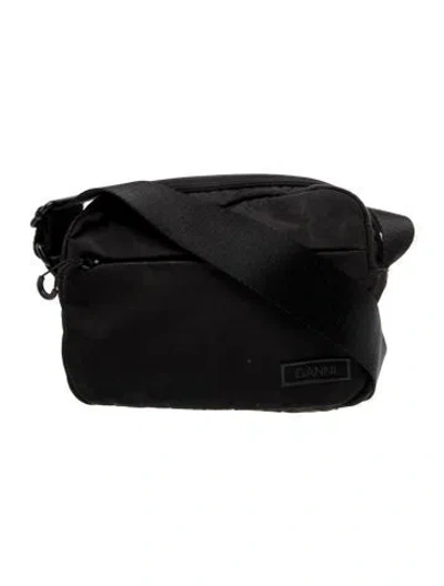 Pre-owned Ganni Nylon Belt Bag In Black