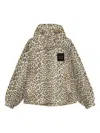 Ganni Hooded Leopard Print Nylon Blouson Jacket In Animal Print