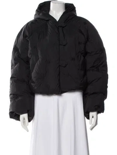 Pre-owned Ganni Nylon Bomber Jacket In Gray