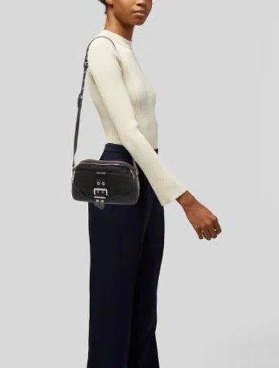 Pre-owned Ganni Nylon Bucket Bag In Black