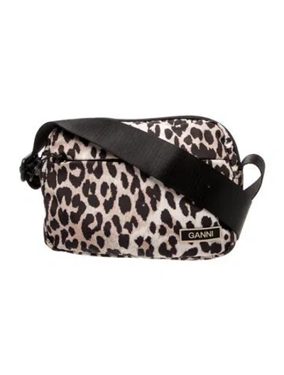 Pre-owned Ganni Nylon Crossbody Bag In Neutral