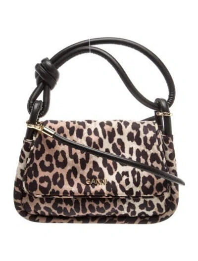 Pre-owned Ganni Nylon Crossbody Bag In Neutral