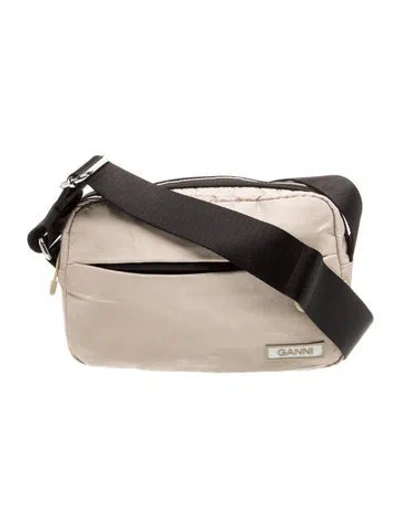 Pre-owned Ganni Nylon Crossbody Bag In Neutral
