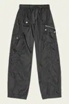 Ganni Nylon Elasticated Trousers In Black