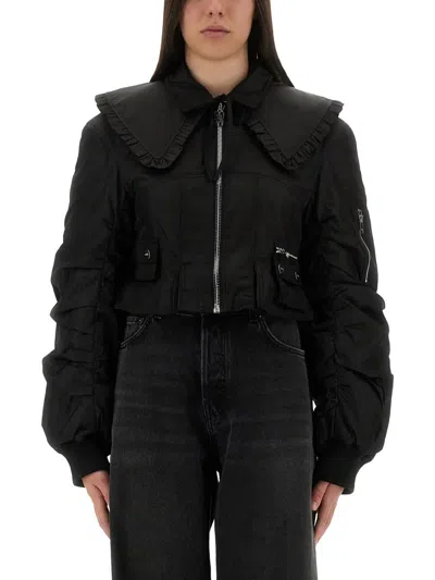 GANNI NYLON FITTED JACKET