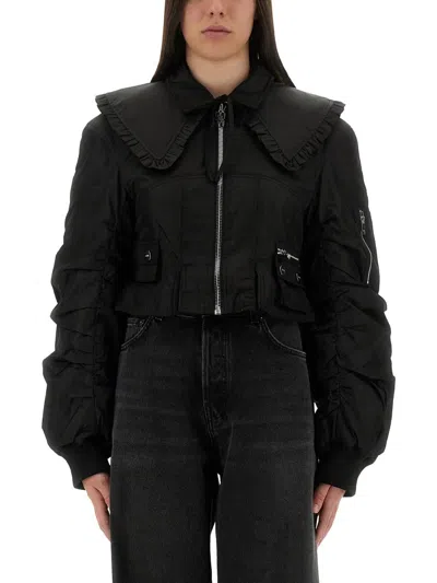 GANNI GANNI NYLON FITTED JACKET
