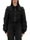 Ganni Duchesse Nylon Fitted Jacket In Black
