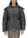 Ganni Black Shiny Nylon Puffer Jacket