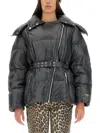 Ganni Black Shiny Nylon Puffer Jacket